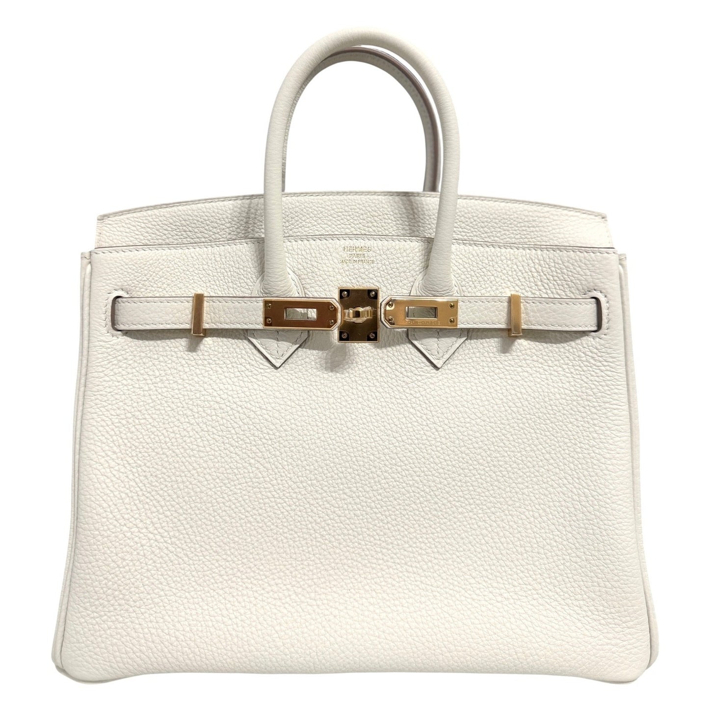 Hermes Birkin 25 Mushroom White Gray Togo Leather Gold Hardware