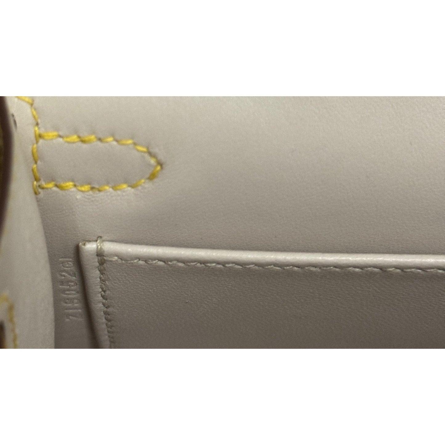 Hermes Kelly Mini 20 Verso Jaune Naples Gris Perle Chèvre Leather Palladium HWR