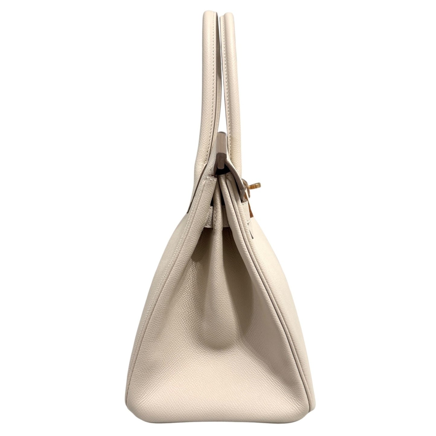 Hermes Birkin 30 Craie White Epsom Leather Gold Hardware Handbag