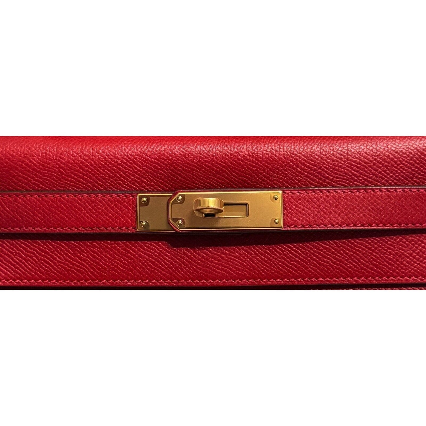 Hermes Kelly 28 Sellier Rouge Casaque Red Epsom Leather Gold Hardware