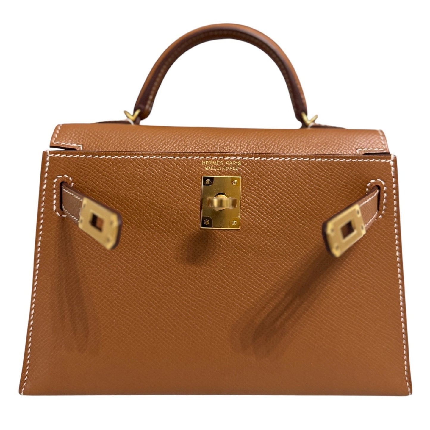 Hermes Kelly Mini 20 Gold Tan Epsom Leather Gold Hardware