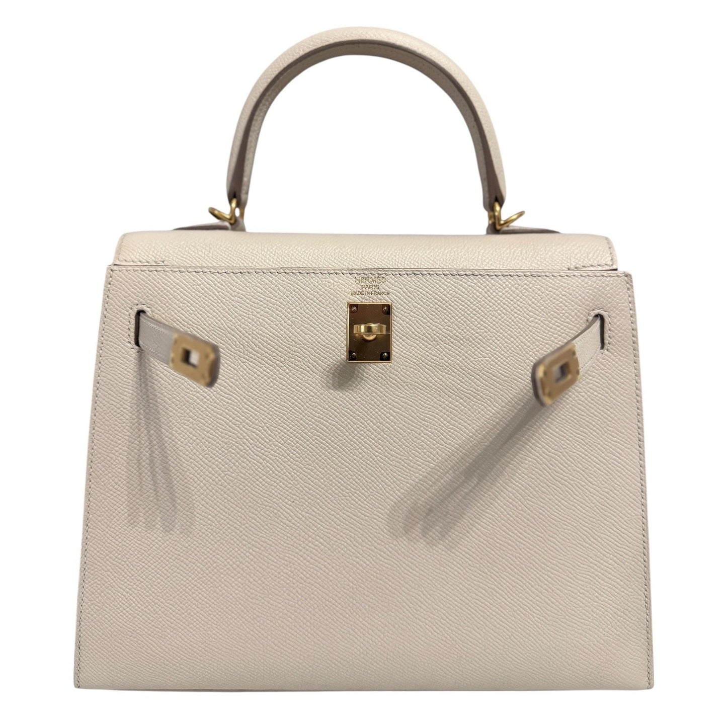 Hermes Kelly 25 Sellier Craie Cream Epsom Leather Gold Hardware