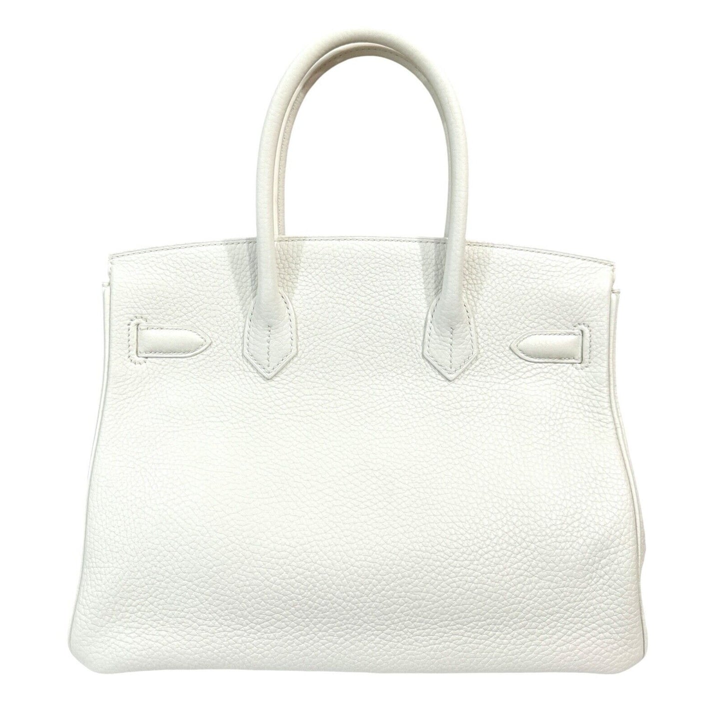 Hermes Birkin 30 White Blanc Leather Gold Hardware Handbag RARE
