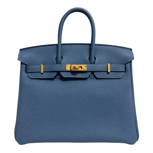 Hermes Birkin 25 Blue Azur Togo Leather Gold Hardware RARE