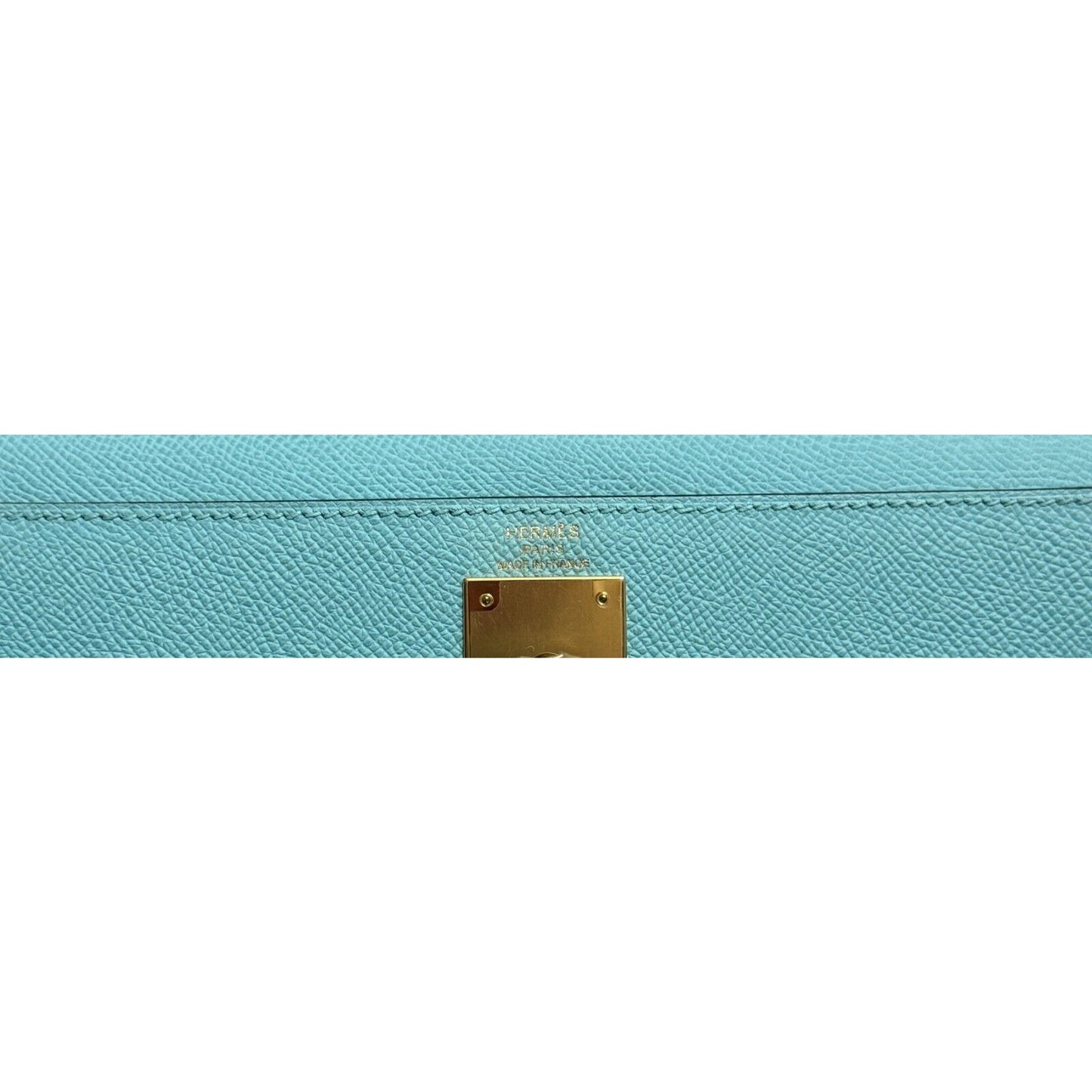 Hermes Kelly 28 Sellier Blue Atoll Tiffany Blue Epsom Leather Gold Hardware
