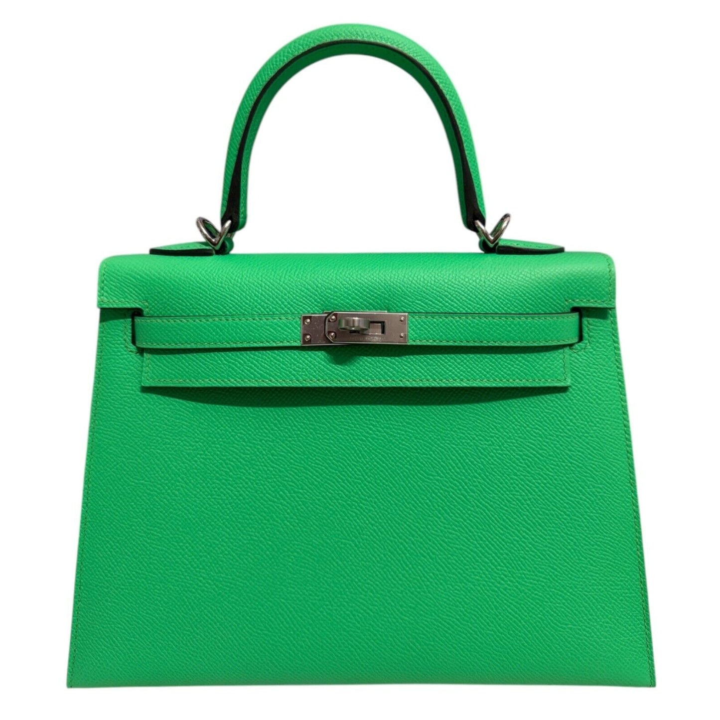 Hermes Kelly 25 Sellier Vert Comics Green Epsom Leather Palladium Hardware