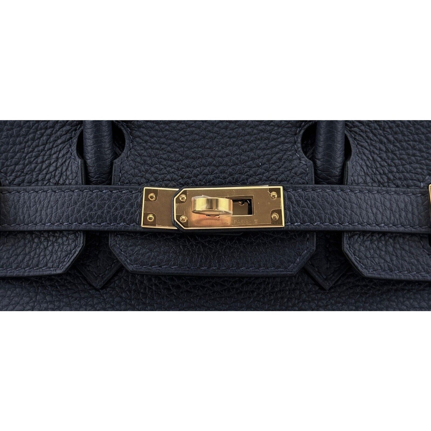 Hermes Birkin 25 Bleu Suit Dark Blue Togo Leather Gold Hardware Handbag