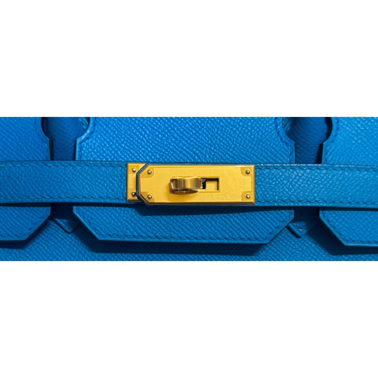 Hermes Birkin 30 Blue Frida Bleu Epsom Leather Gold Hardware