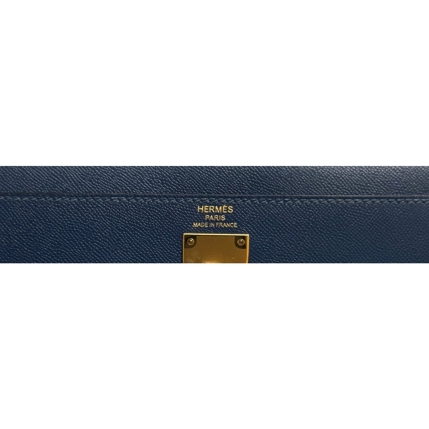 Hermès Kelly Elan Deep Blue Madame Leather Gold Hardware Clutch Shoulder Bag