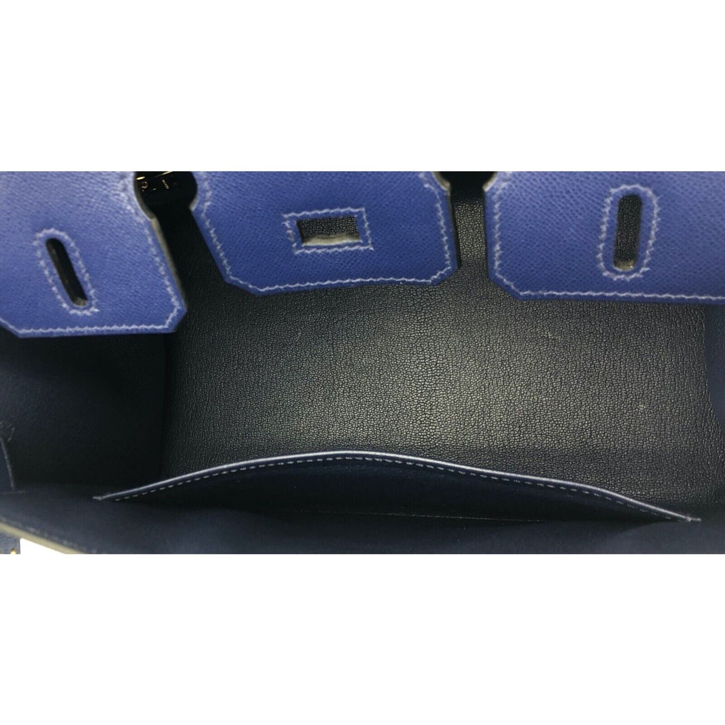 Hermes Birkin 25 Sellier Blue Sapphire Leather Gold Hardware Handbag