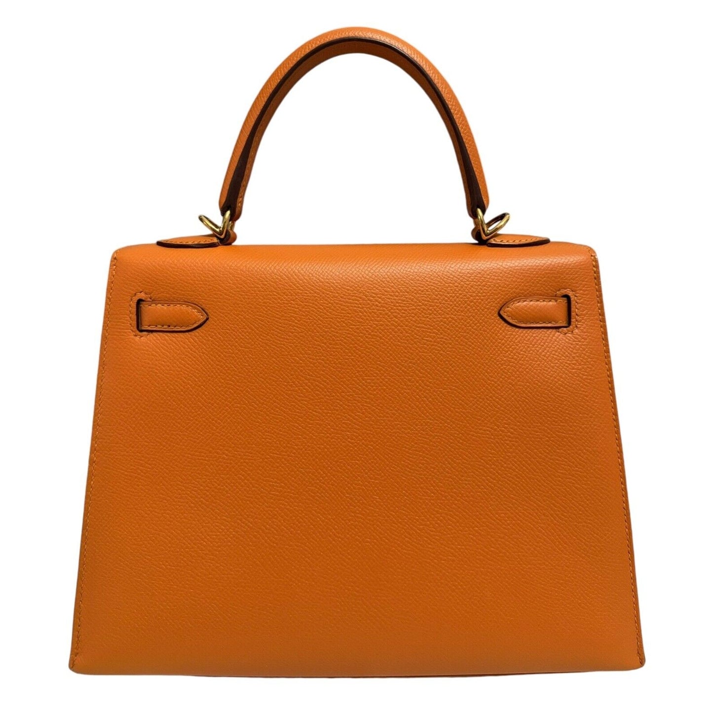 Hermes Kelly 25 Sellier Apricot Orange Epsom Leather Gold Hardware