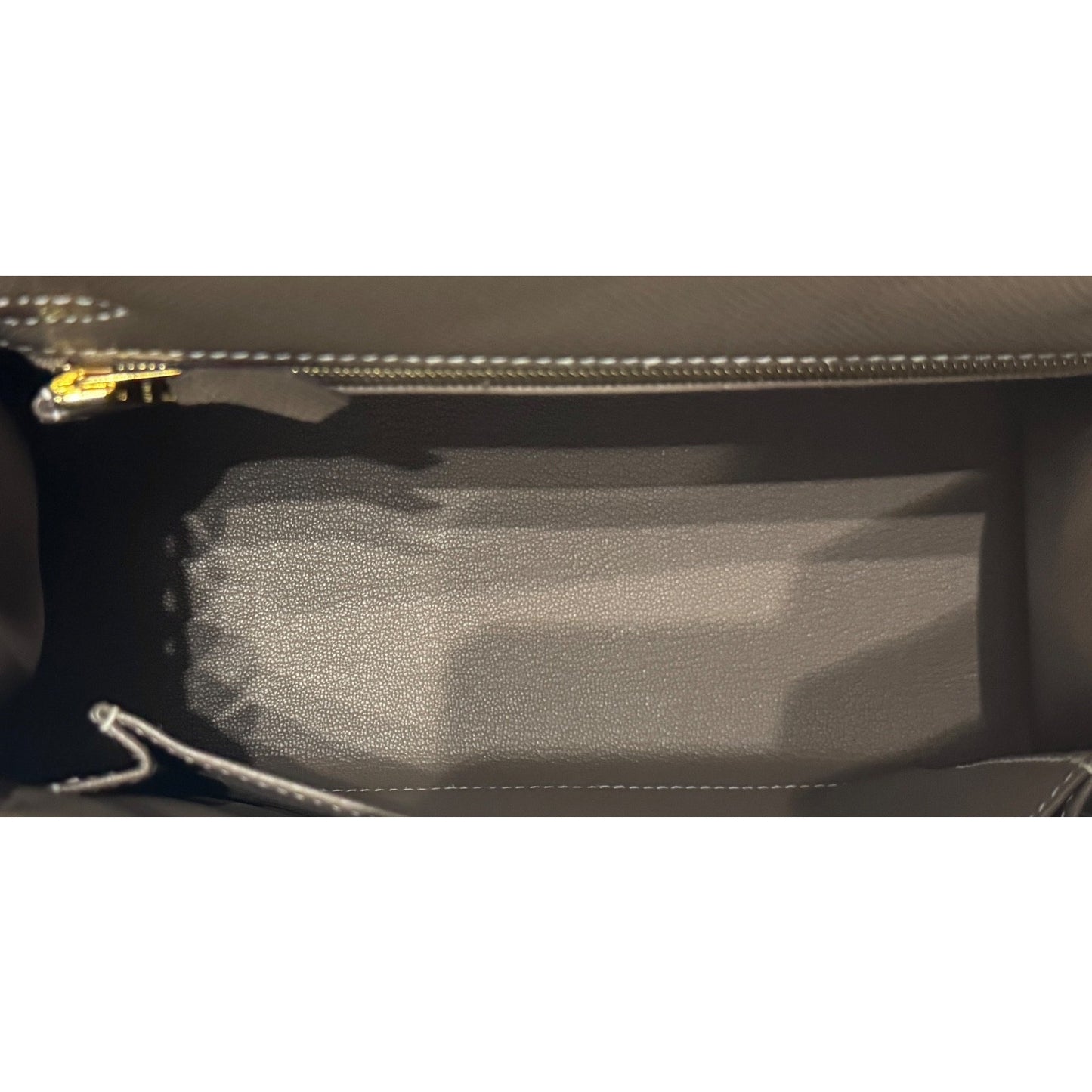 Hermes Kelly 25 Sellier Etoupe Gray Gris Epsom Leather Gold Hardware