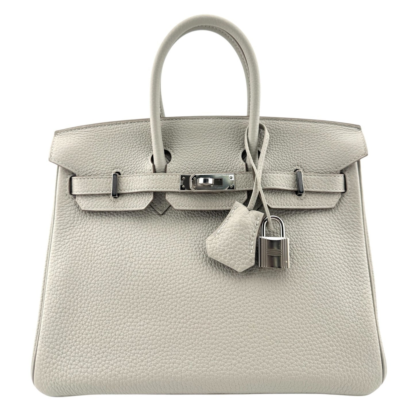 Hermes Birkin 25 Gris Perle Pearl Gray Togo Leather Palladium Hardware Handbag
