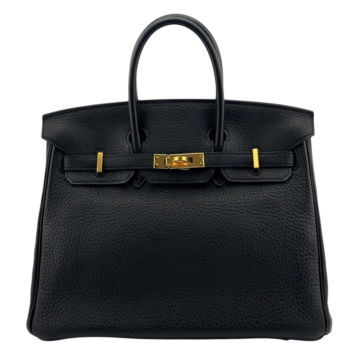 Hermes Birkin 25 Black Noir Togo Leather Gold Hardware Handbag