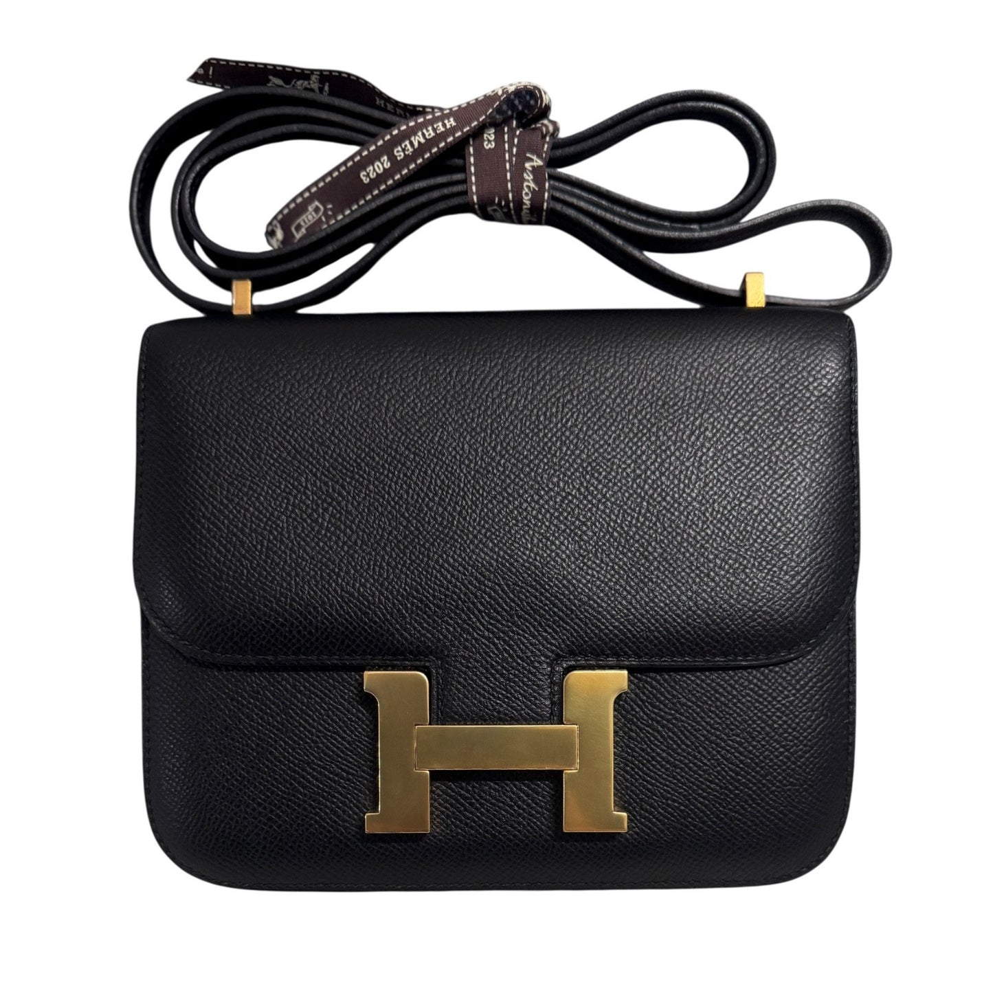 HERMES Constance 18 Mini Black Noir Epsom Leather Gold Hardware