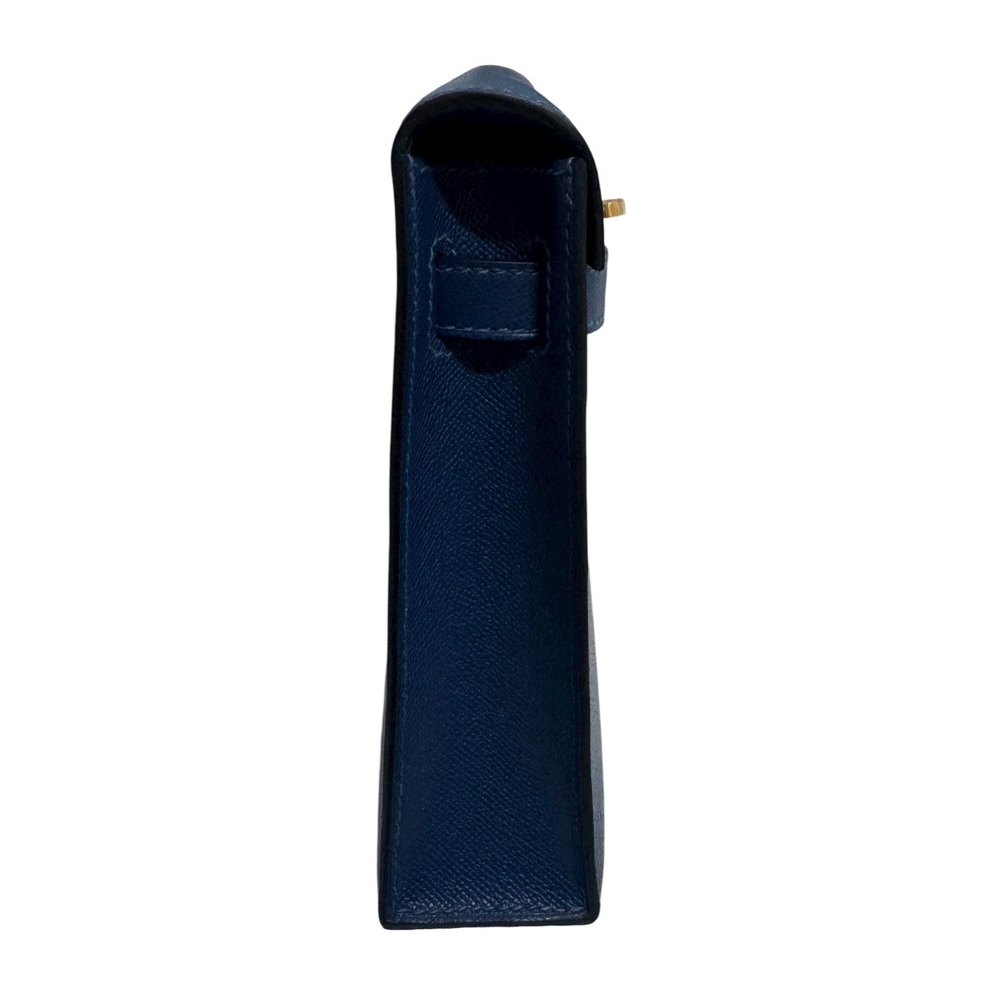 Hermès Kelly Elan Deep Blue Madame Leather Gold Hardware Clutch Shoulder Bag