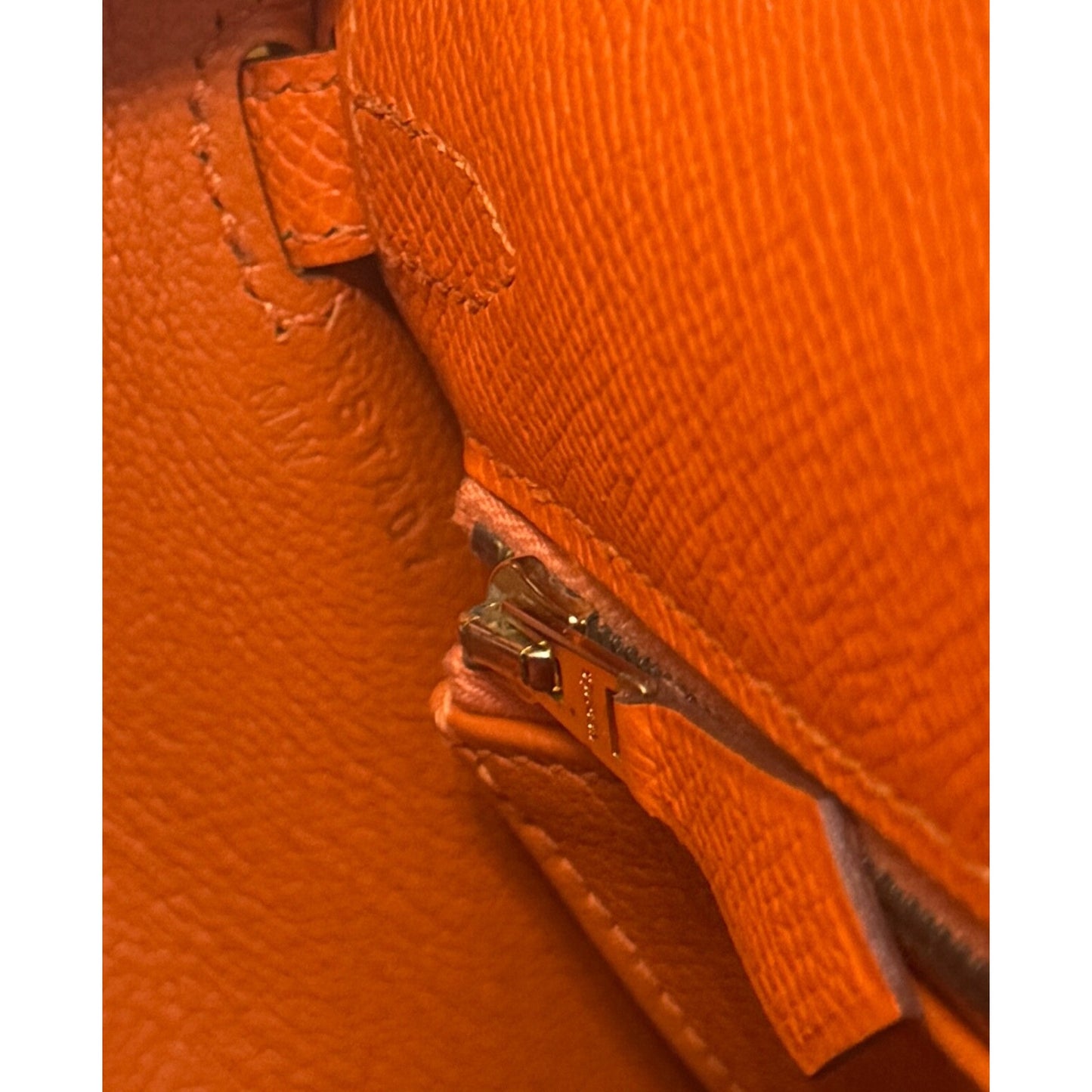 Hermes Kelly 25 Sellier Feu Orange Epsom Leather Gold Hardware