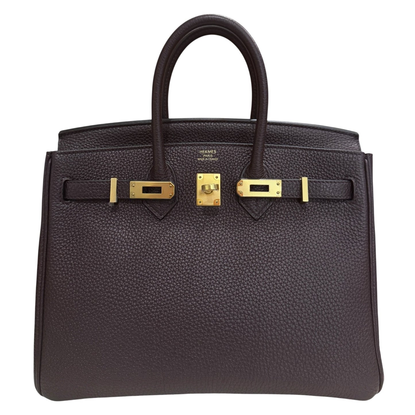 Hermes Birkin 25 Rouge Sellier Red Burgundy Togo Leather Gold Hardware RARE