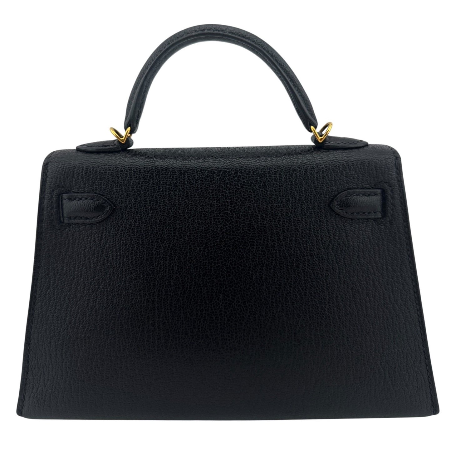 Hermes Kelly Mini 20 Black Noir Chèvre Leather Gold Hardware
