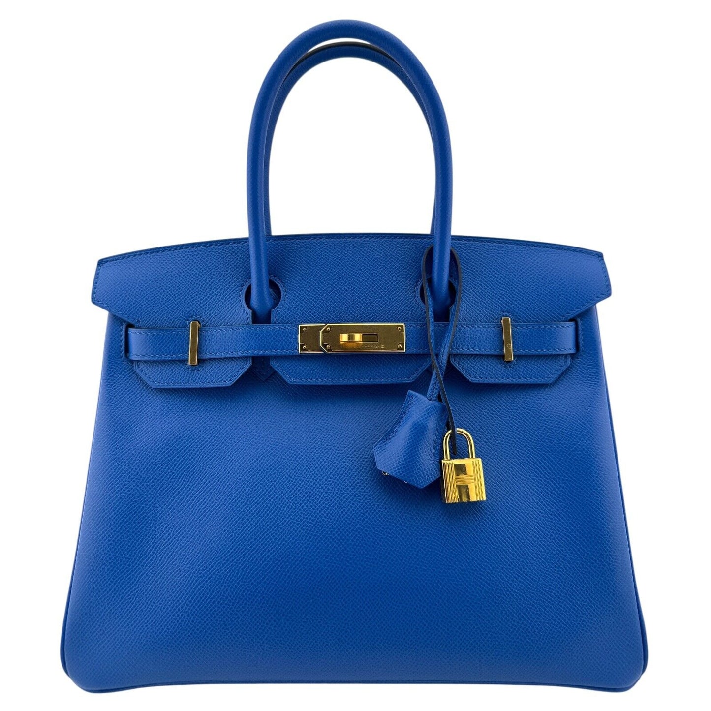 Hermes Birkin 30 Blue Zellige Epsom Leather Gold Hardware Handbag