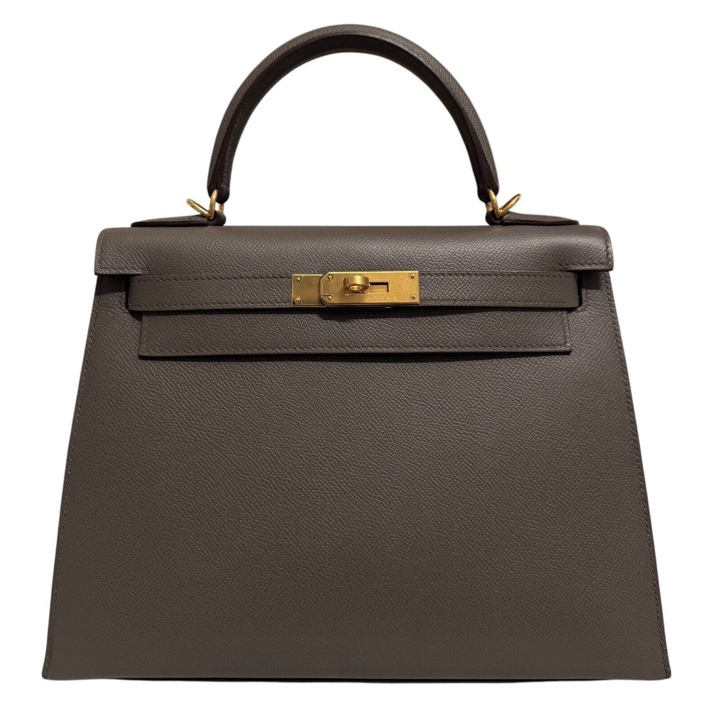 Hermes Kelly 28 Sellier Etain Gray Grey Epsom Leather Gold Hardware