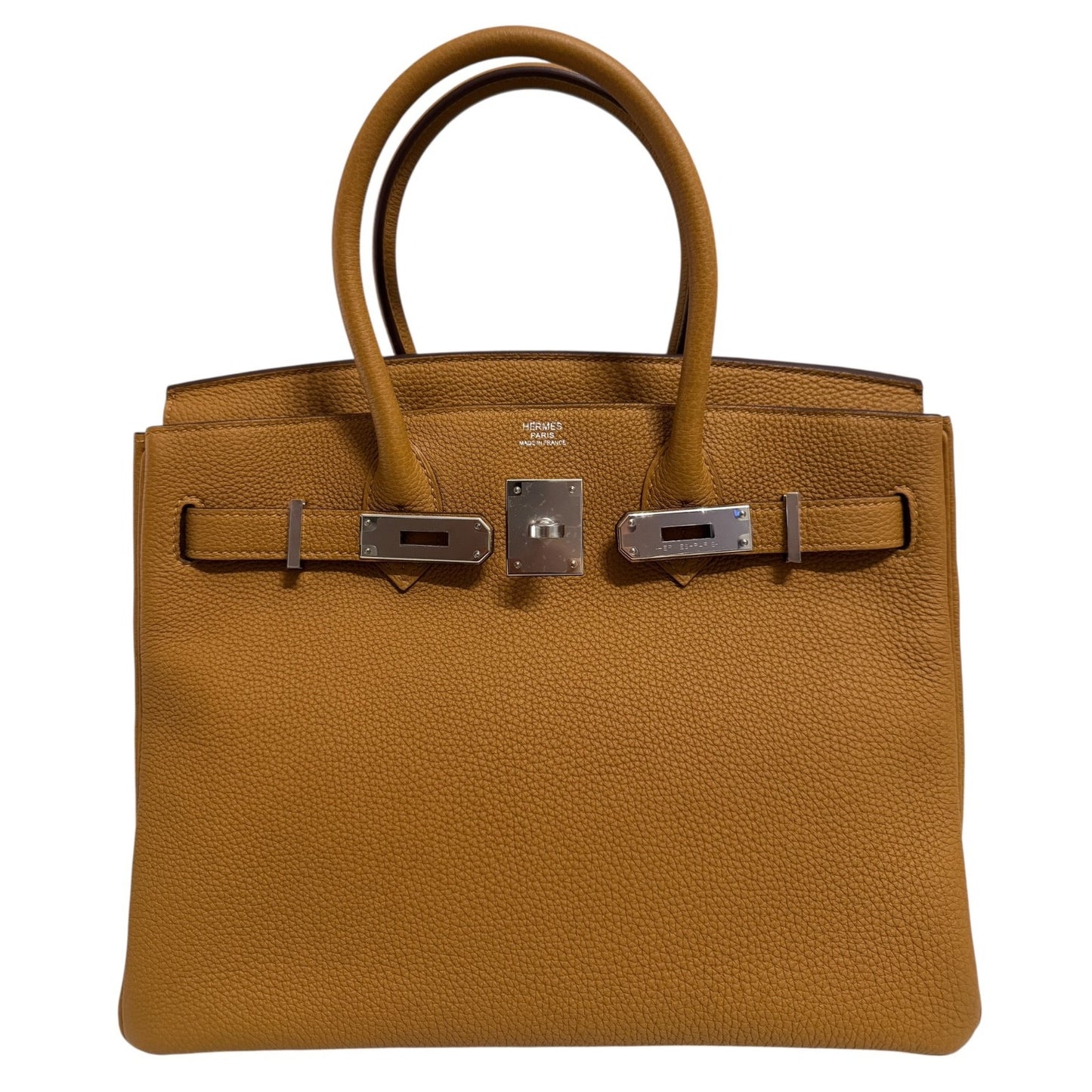 Hermes Birkin 30 Verso Caramel Tan Togo Lime Yellow Leather Palladium Hardware