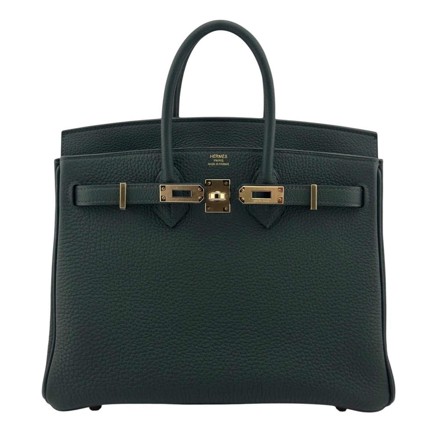 Hermes Birkin 25 Vert Mangrove Green Togo Leather Gold Hardware Handbag 2025