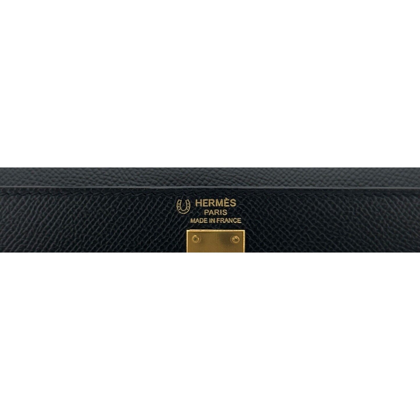 Hermes Kelly 25 Sellier Special Order Black Noir Epsom Gold Hardware
