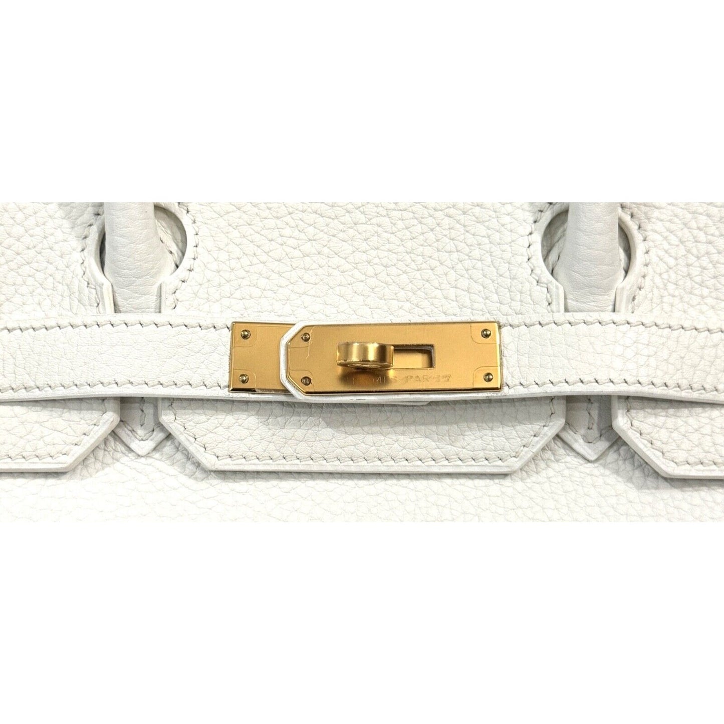 Hermes Birkin 30 White Blanc Leather Gold Hardware Handbag RARE