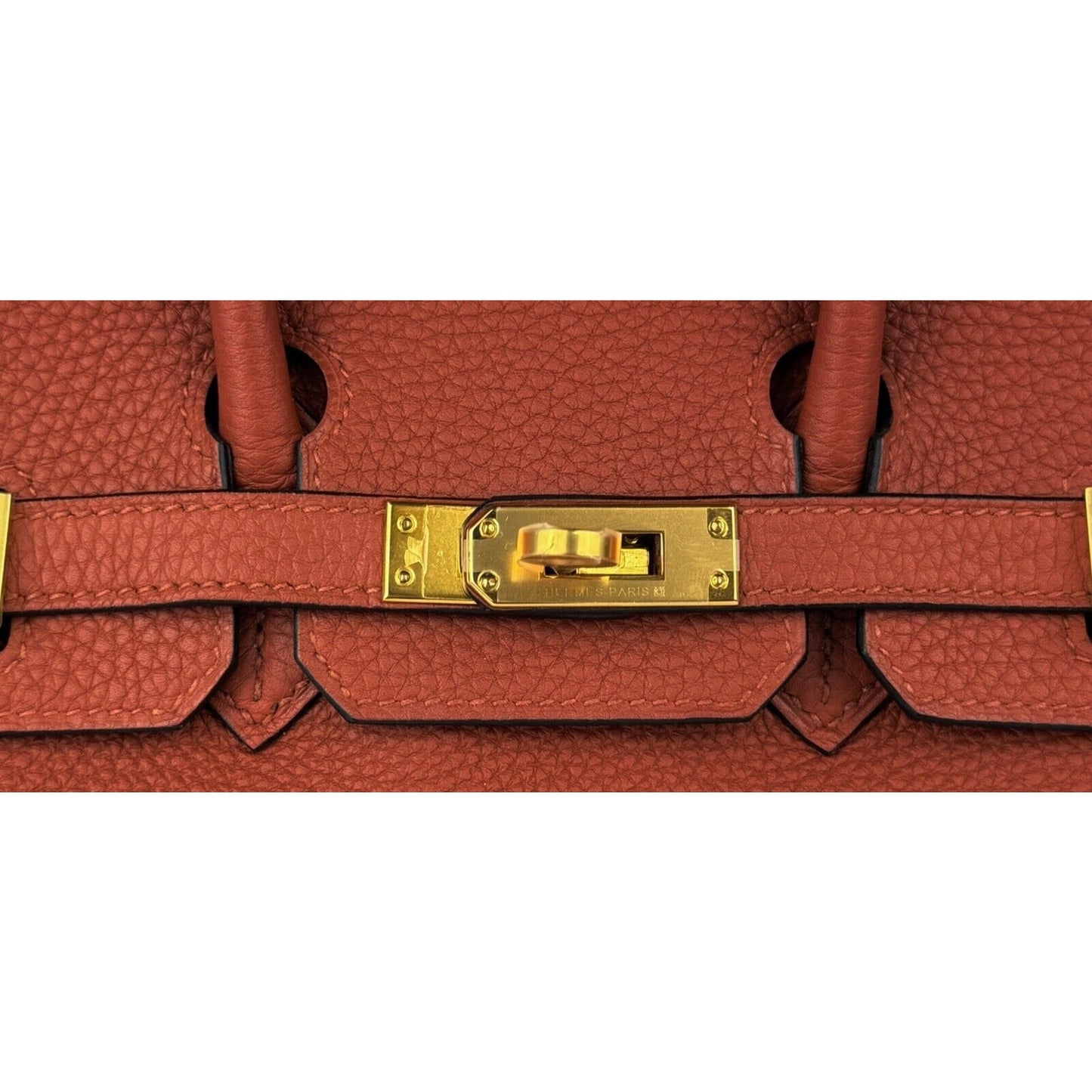 Hermes Birkin 25 Cuivre Burnt OrangeTogo Leather Handbag Bag Gold Hardware