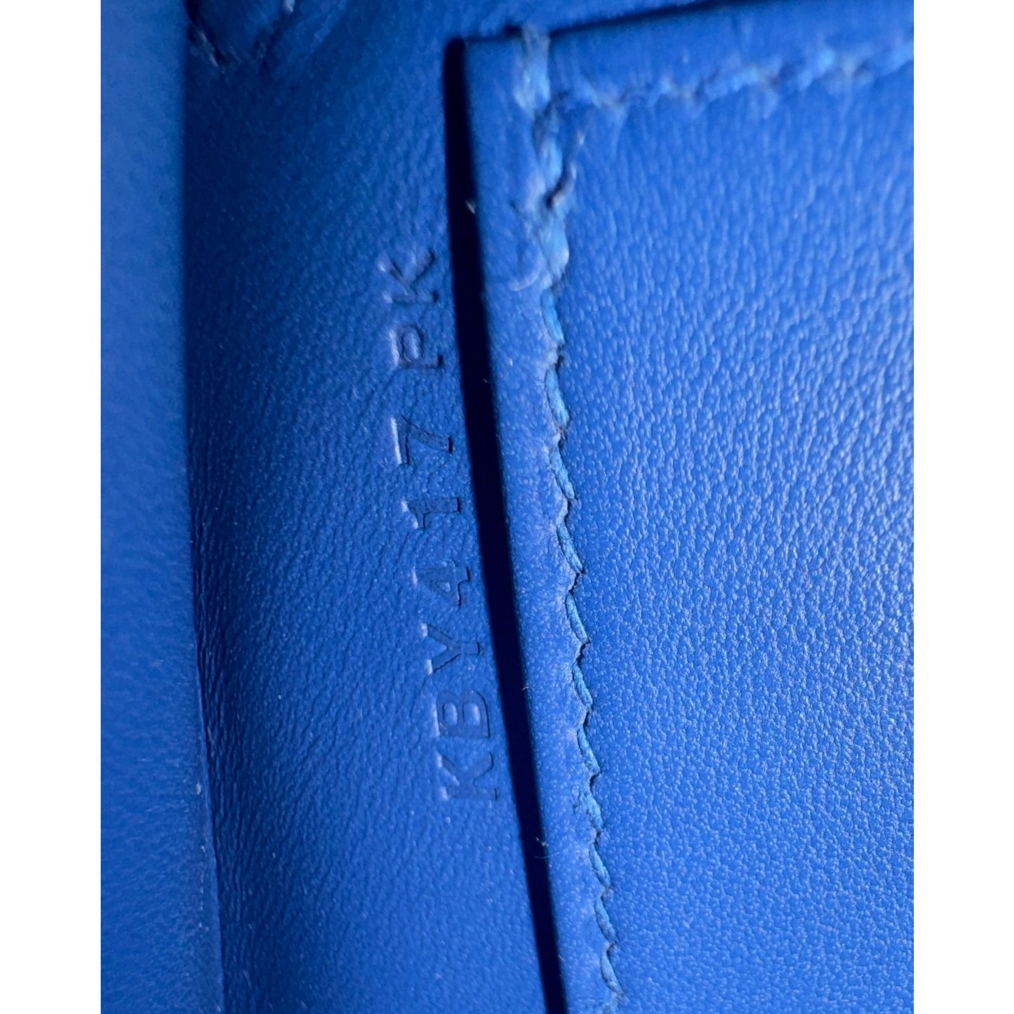 Hermes Kelly Mini 20 Blue Tie Epsom Leather Electrum Gold Palladium Hardware NEW