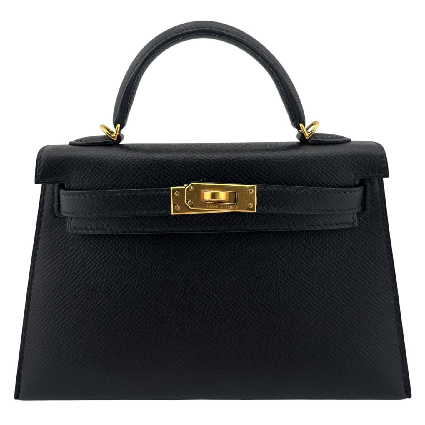 Hermes Kelly Mini 20 Black Noir Epsom Leather Gold Hardware