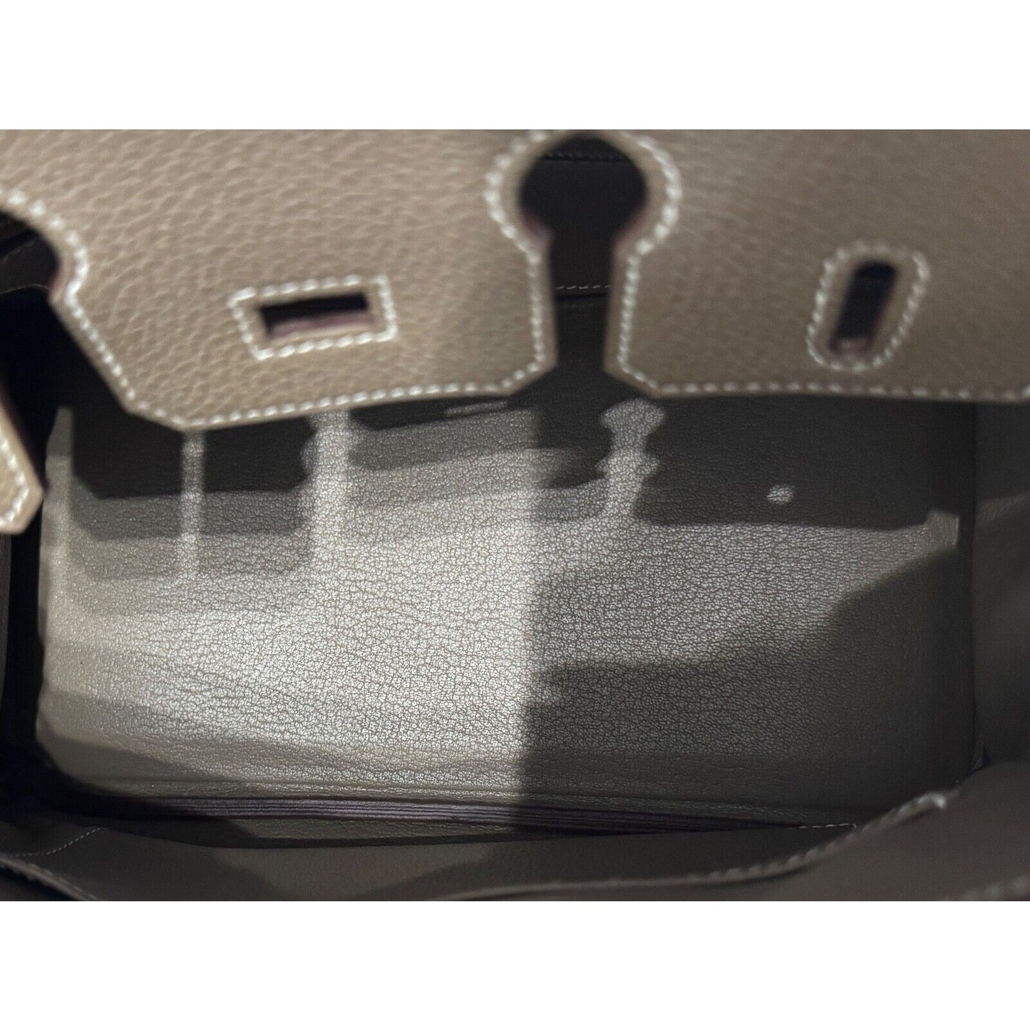 Hermes Birkin 25 Etoupe Gray Grey Togo Leather Gold Hardware Handbag