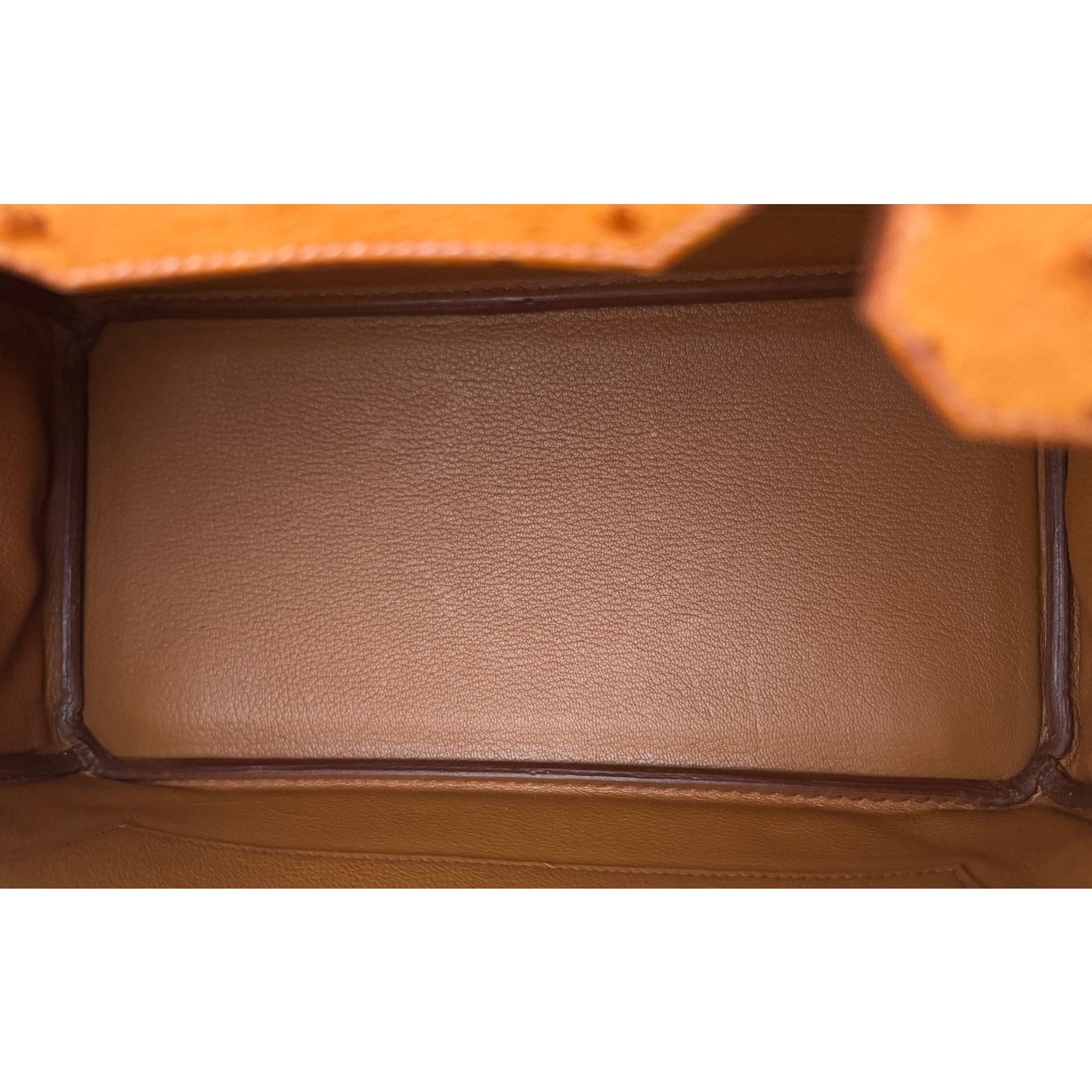 Hermes Birkin 30 Gold Camel Tan Ostrich Leather Palladium Hardware RARE