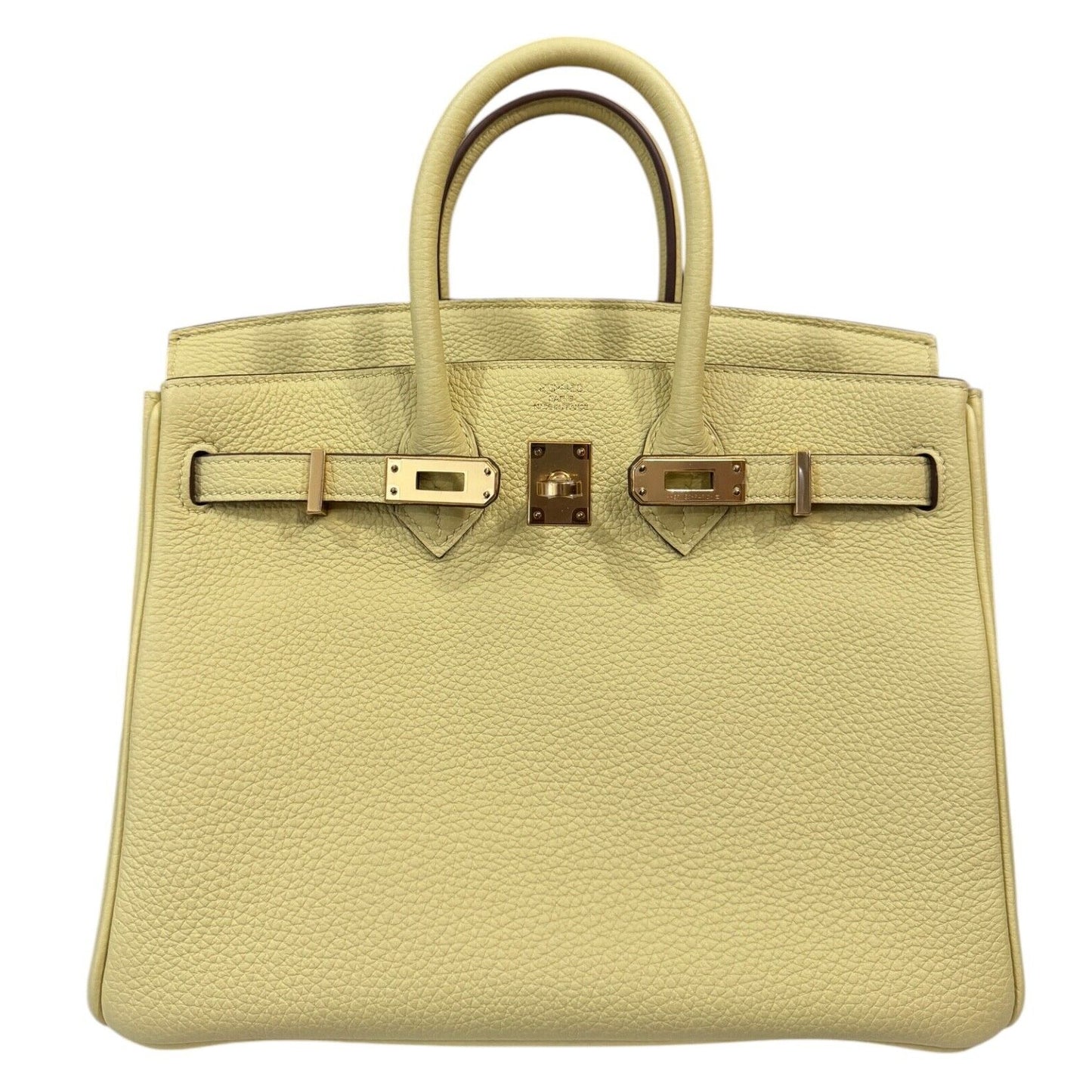 Hermes Birkin 25 Jaune Poussin Yellow Togo Leather Gold Hardware Handbag RARE