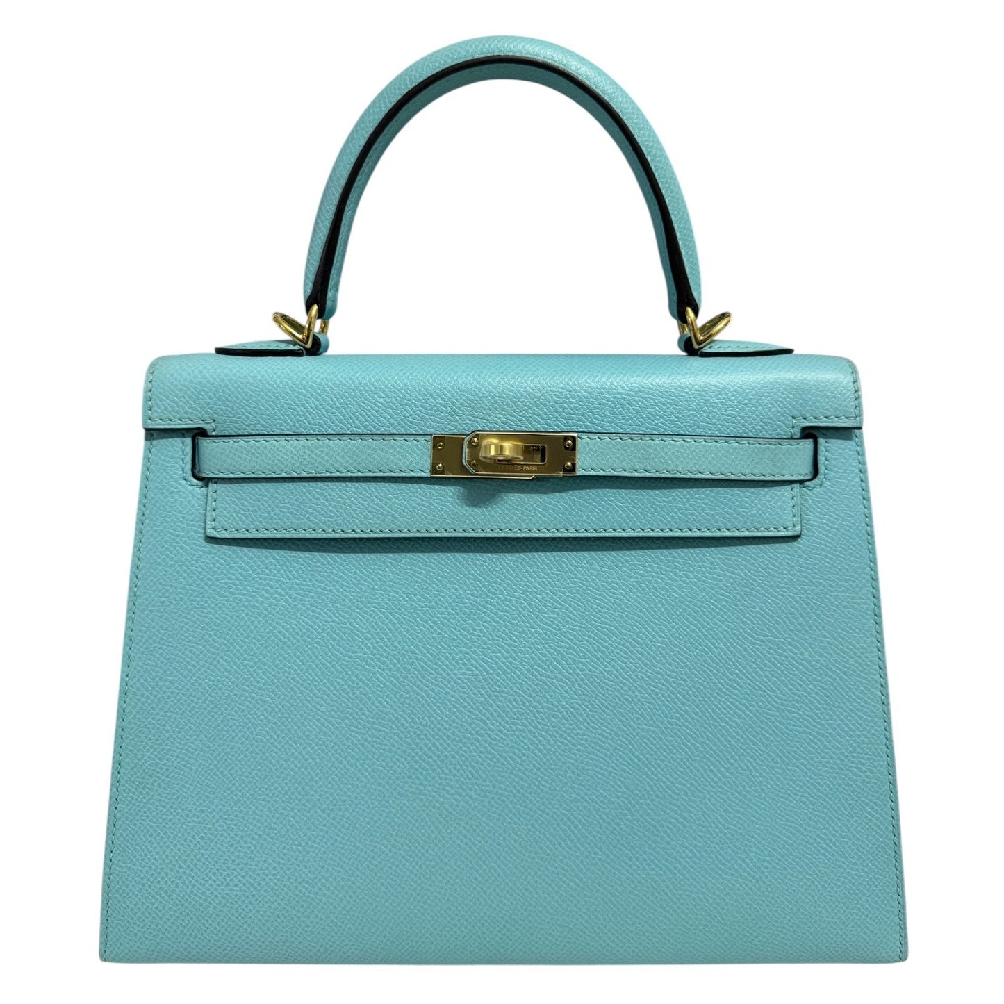 Hermes Kelly 25 Sellier Blue Atoll Tiffany Blue Epsom Leather Gold Hardware Rare