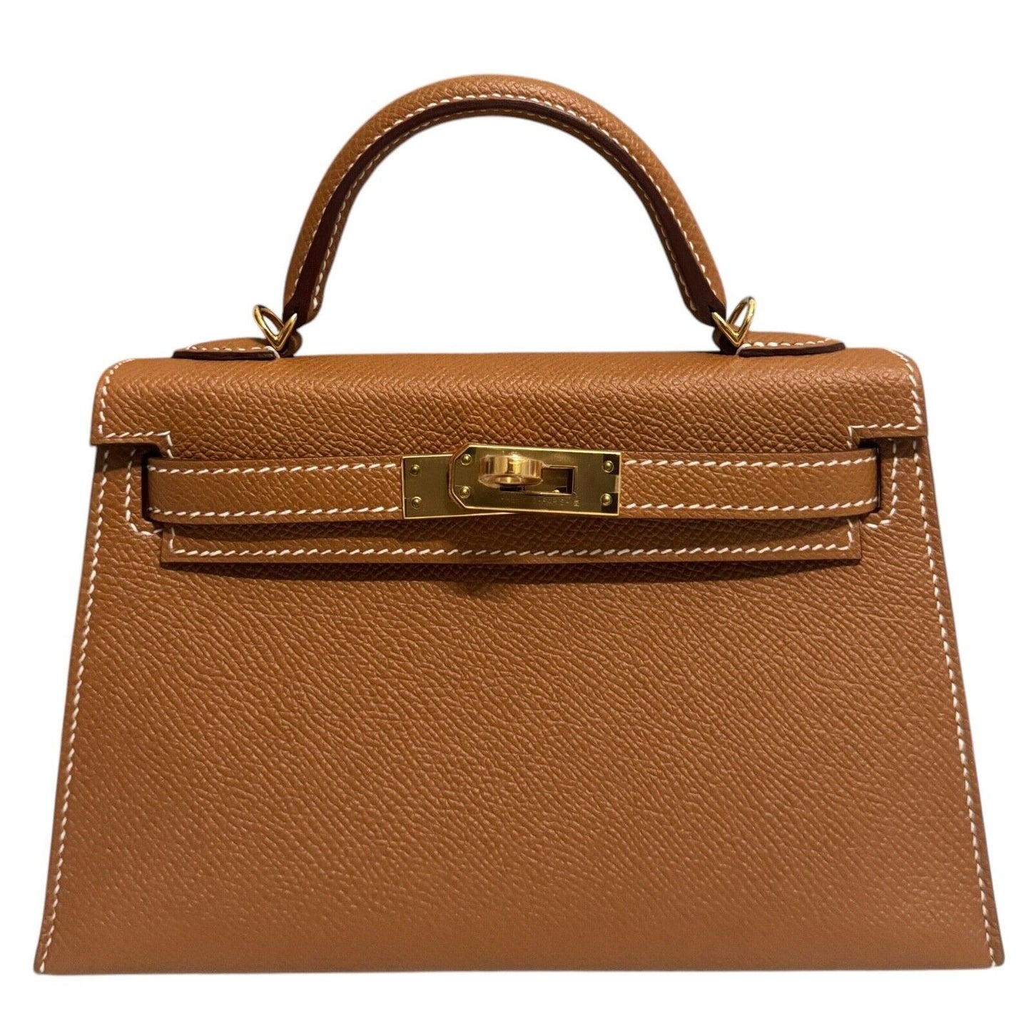 Hermes Kelly Mini 20 Gold Tan Epsom Leather Gold Hardware