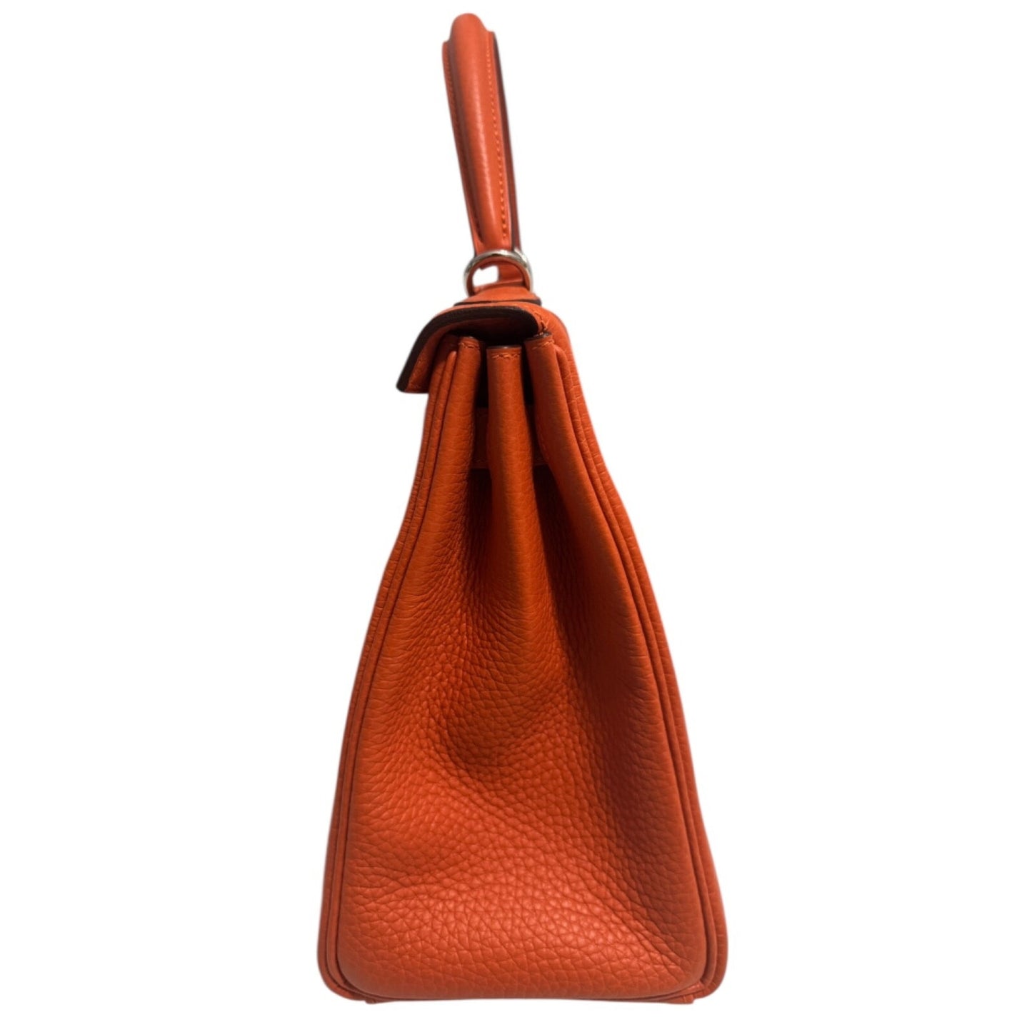 Hermes Kelly 28 Orange Togo Leather Palladium Hardware