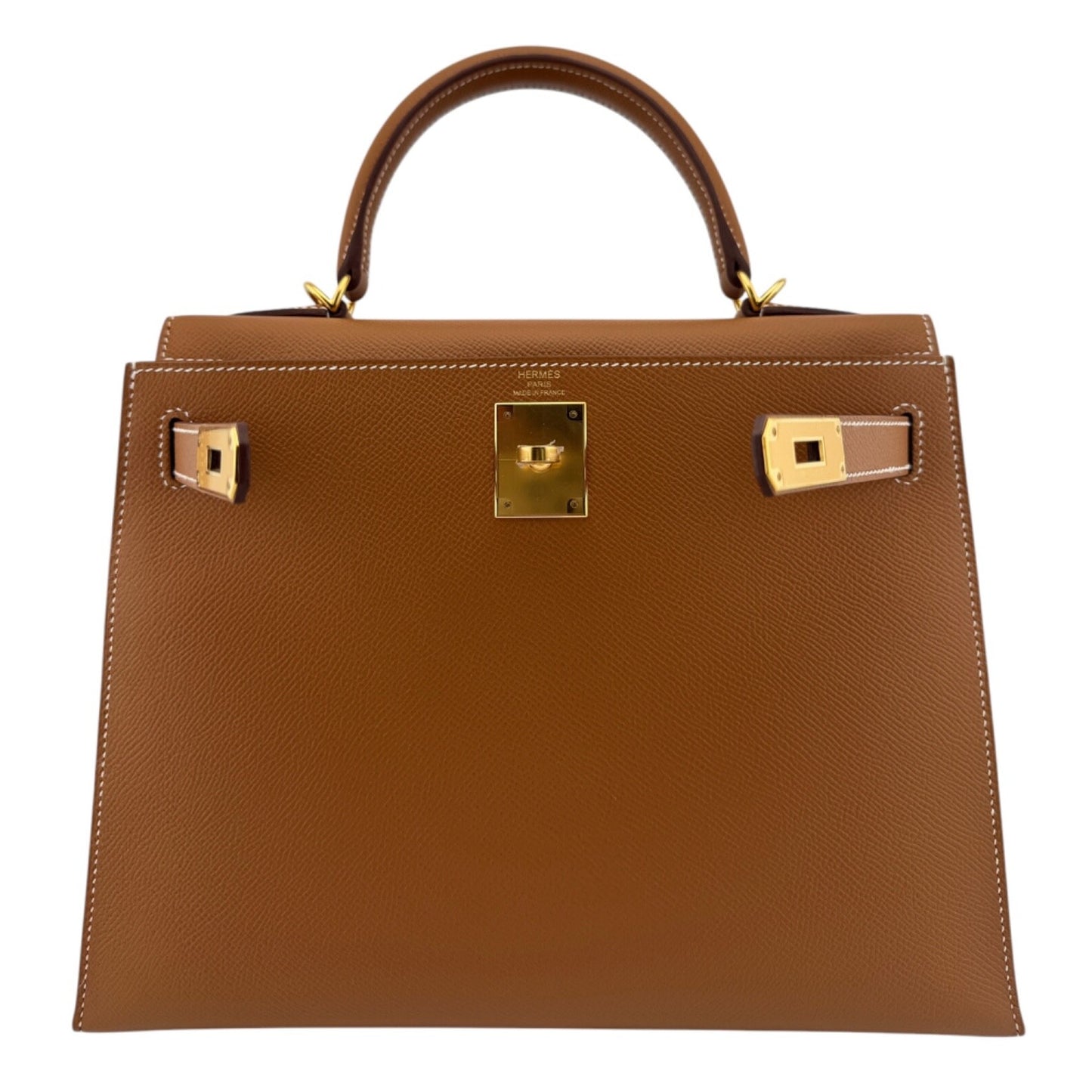 Hermes Kelly 28 Sellier Gold Tan Epsom Leather Gold Hardware