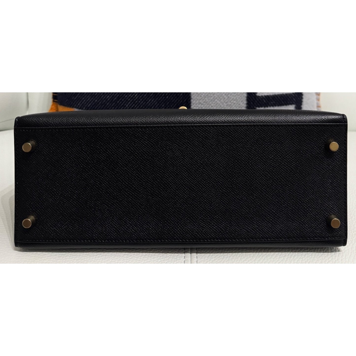 Hermes Kelly 28 Sellier Black Noir Epsom Leather Gold Hardware