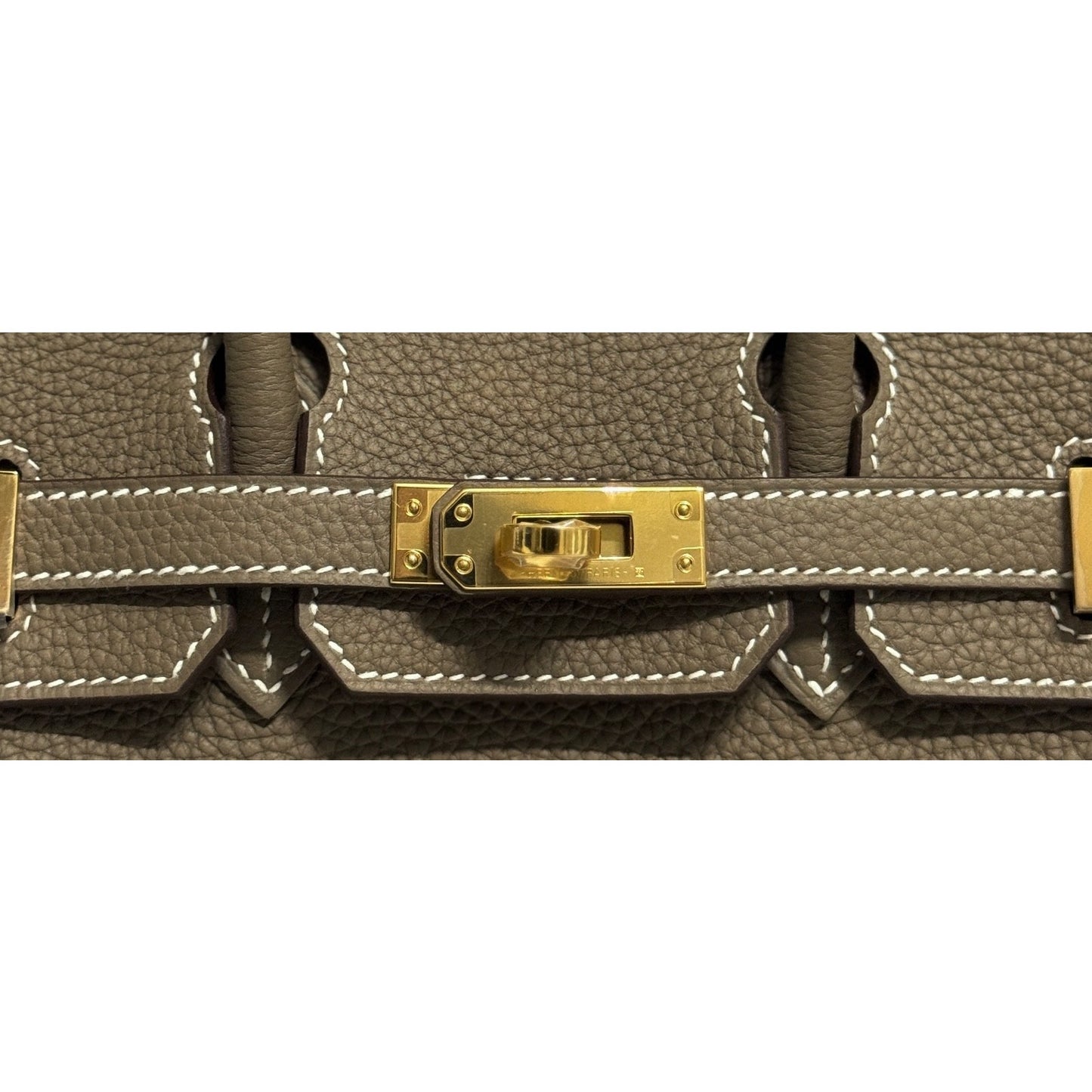 Hermes Birkin 25 Etoupe Gray Togo Leather Gold Hardware Handbag NEW