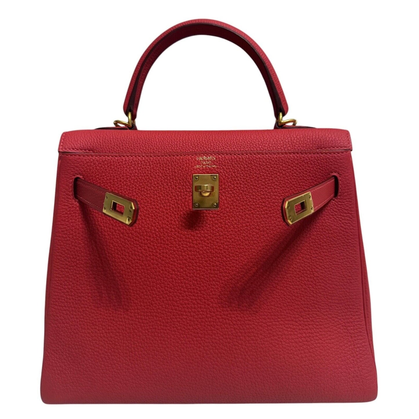 Hermes Kelly 25 Rouge Red Togo Leather Gold Hardware
