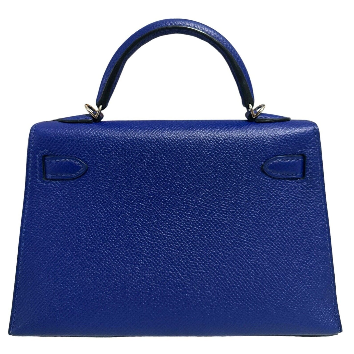 Hermes Kelly Mini 20 Blue Electric Electrique Epsom Leather Palladium Hardware