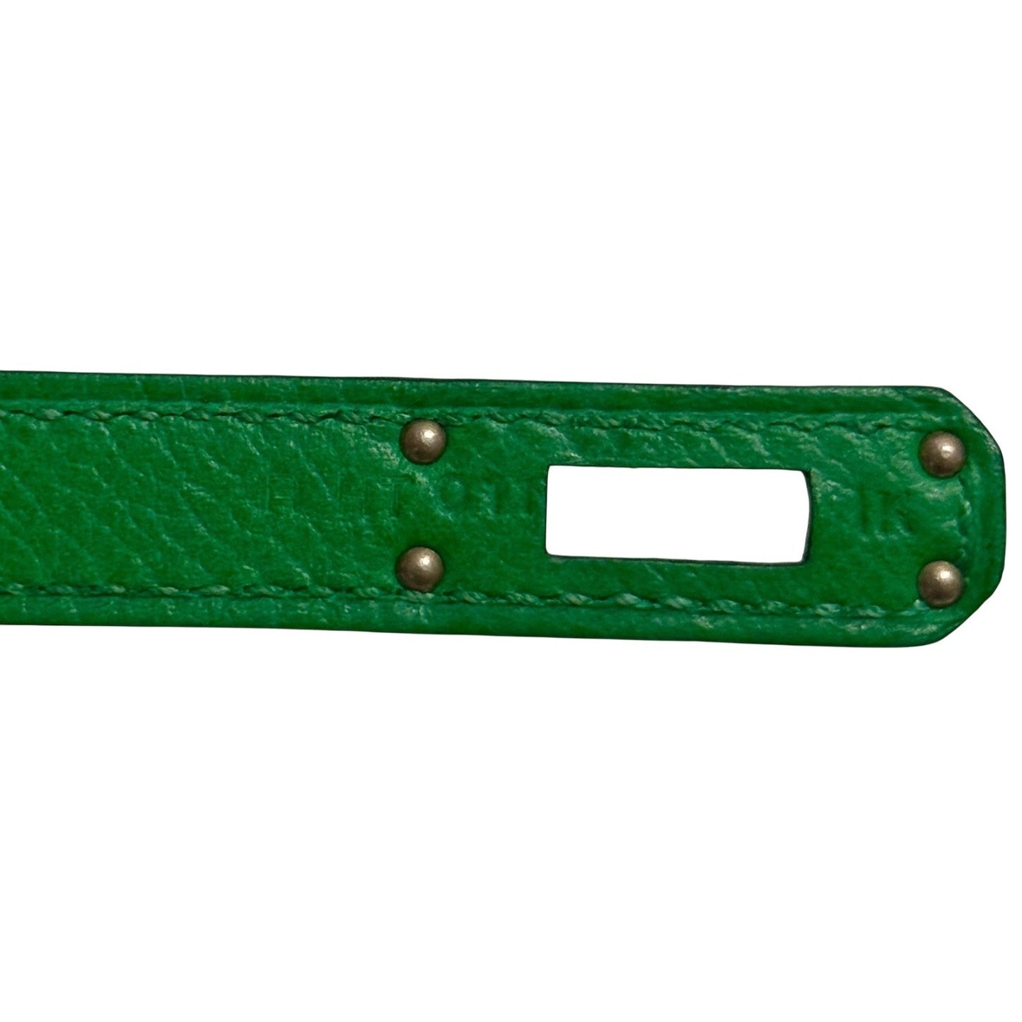 Hermes Kelly 25 Sellier Bamboo Bambou Green Epsom Leather Palladium Hardware