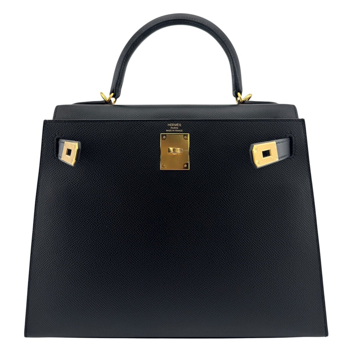 Hermes Kelly 28 Sellier Black Noir Epsom Leather Gold Hardware