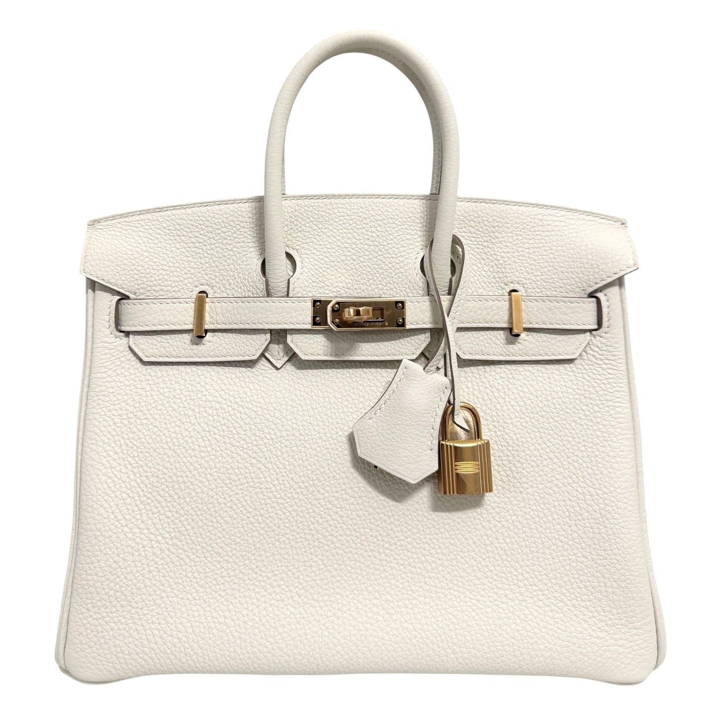 Hermes Birkin 25 Mushroom White Gray Togo Leather Gold Hardware