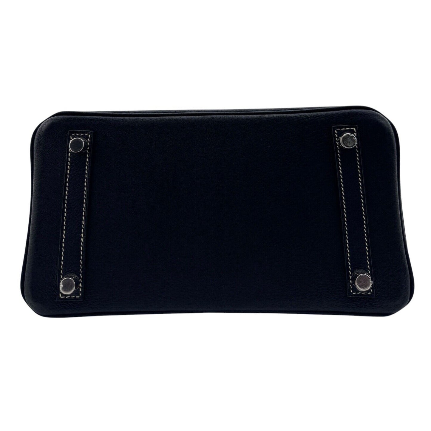 Hermes Birkin 25 Blue Indigo Peau Porc Leather Palladium Hardware Handbag RARE