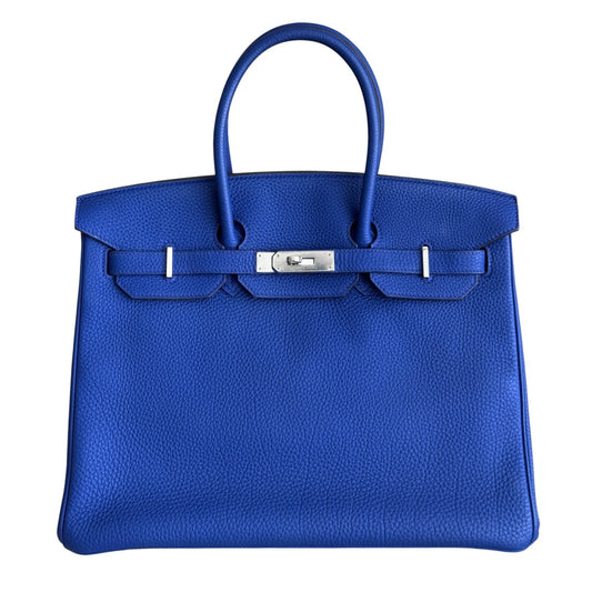 Hermes Birkin 35 Blue Electric Togo Leather Palladium Hardware