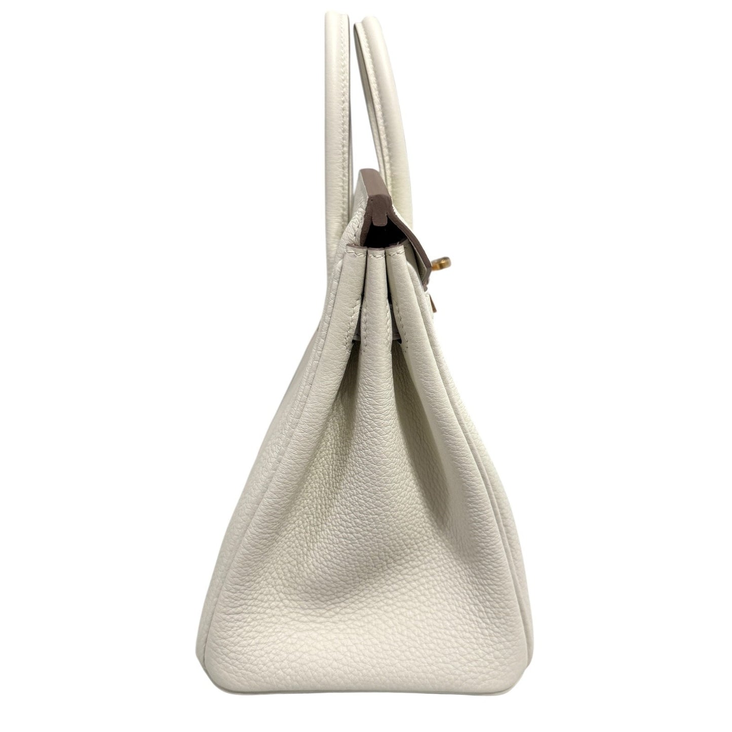 Hermes Birkin 25 Mushroom White Gray Togo Leather Gold Hardware