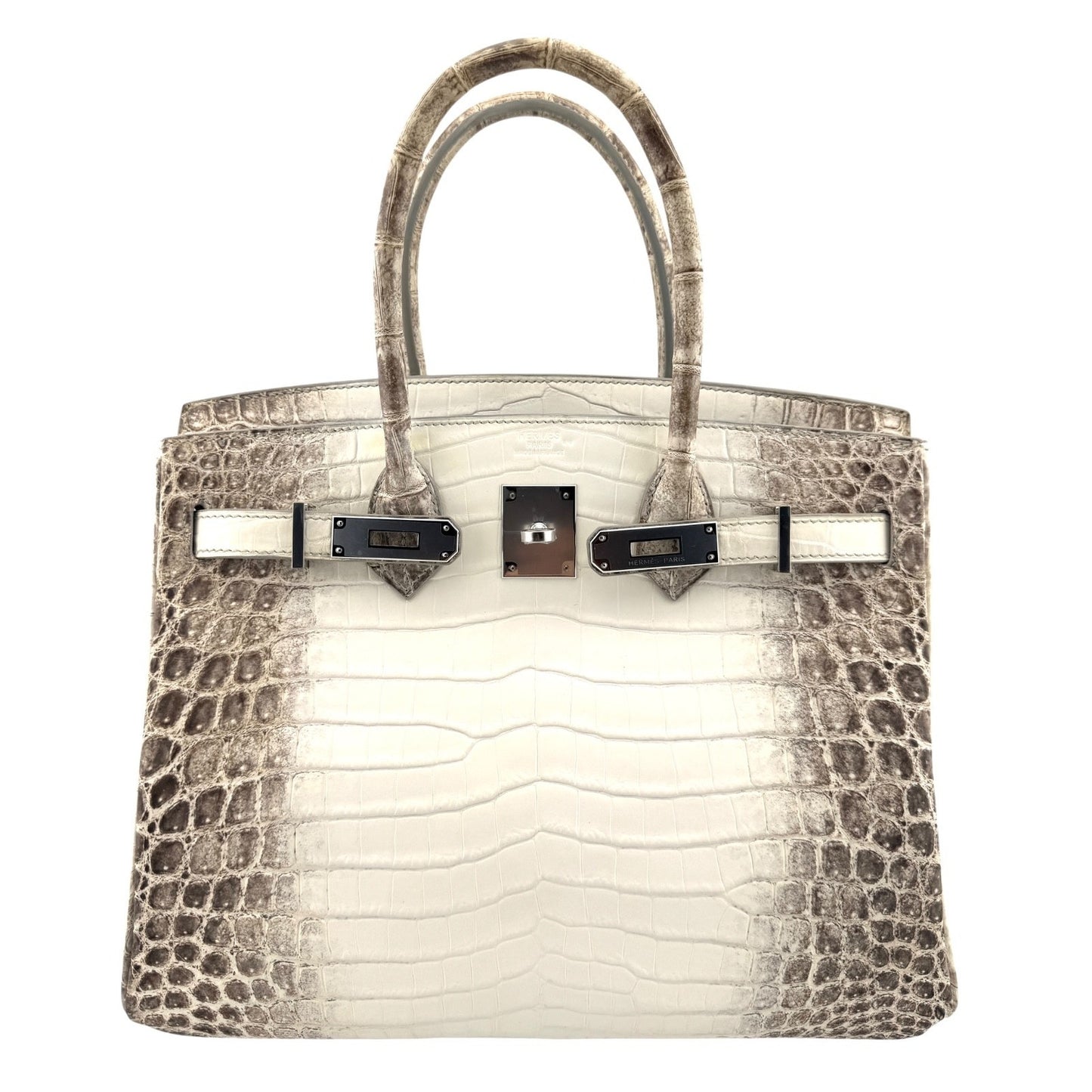 Hermes Birkin 30 White Himalayan Crocodile Matte Leather Palladium Hardware RARE